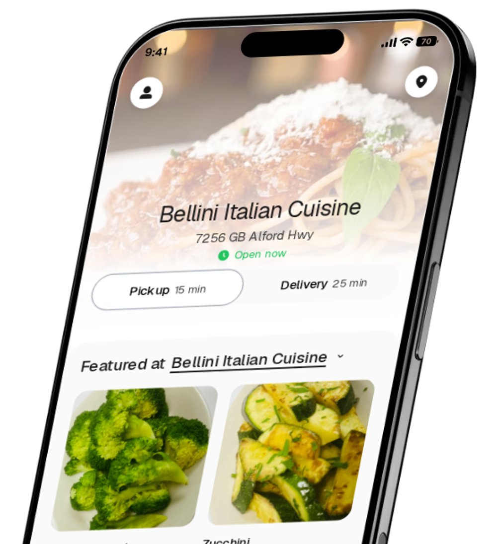 Bellini Italian Cuisine app preview